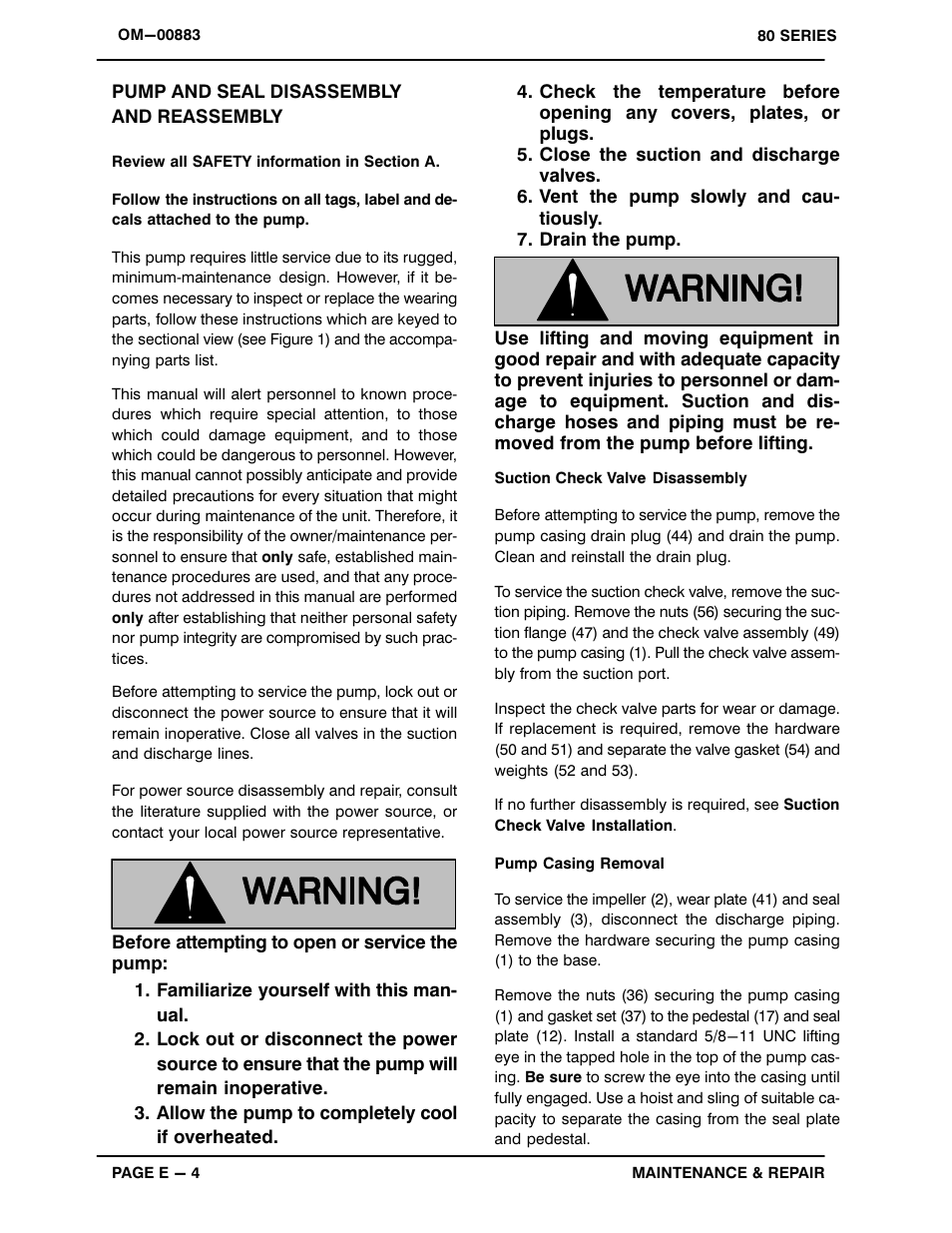 Pump and seal disassemblyand reassembly | Gorman-Rupp Pumps 83C20-B 814600 and up User Manual | Page 25 / 32