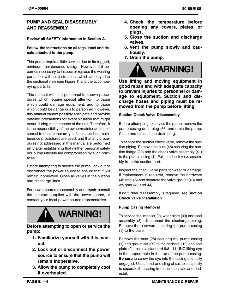 Pump and seal disassemblyand reassembly | Gorman-Rupp Pumps 83C3-B 814600 and up User Manual | Page 25 / 32