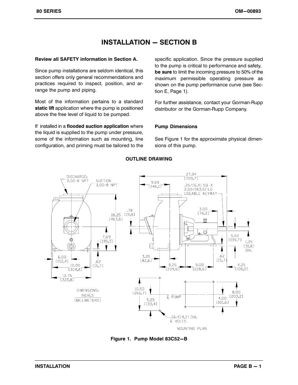 Installation - section b | Gorman-Rupp Pumps 83C52-B 1337266 and up User Manual | Page 8 / 32