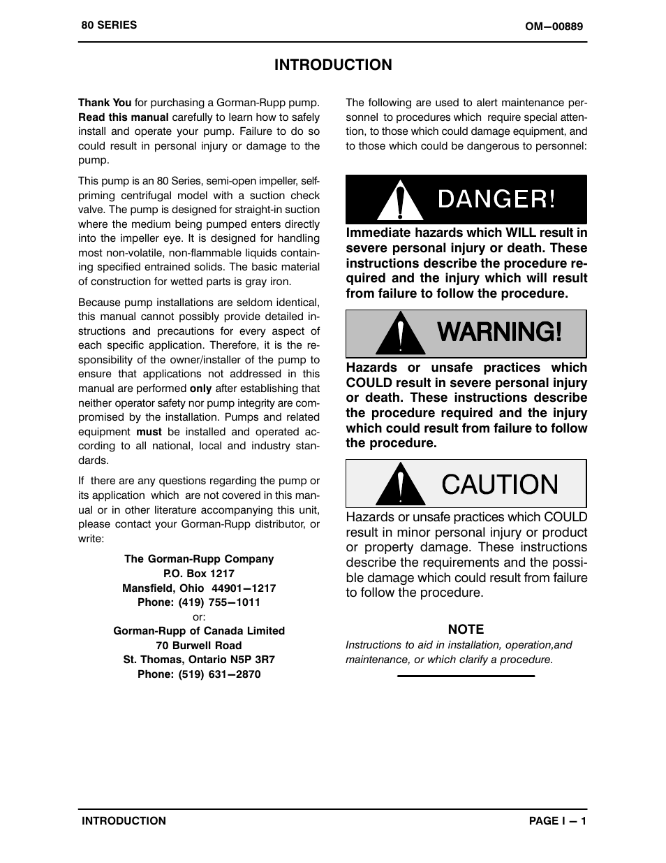 Introduction | Gorman-Rupp Pumps 83D20-B 733876 and up User Manual | Page 5 / 32