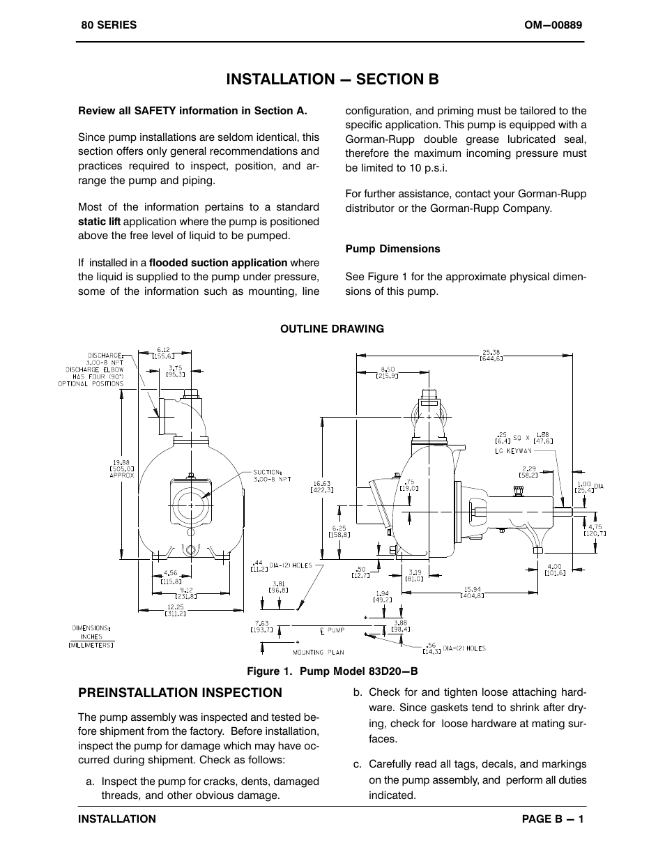 Installation - section b | Gorman-Rupp Pumps 83D20-B 733876 and up User Manual | Page 8 / 32