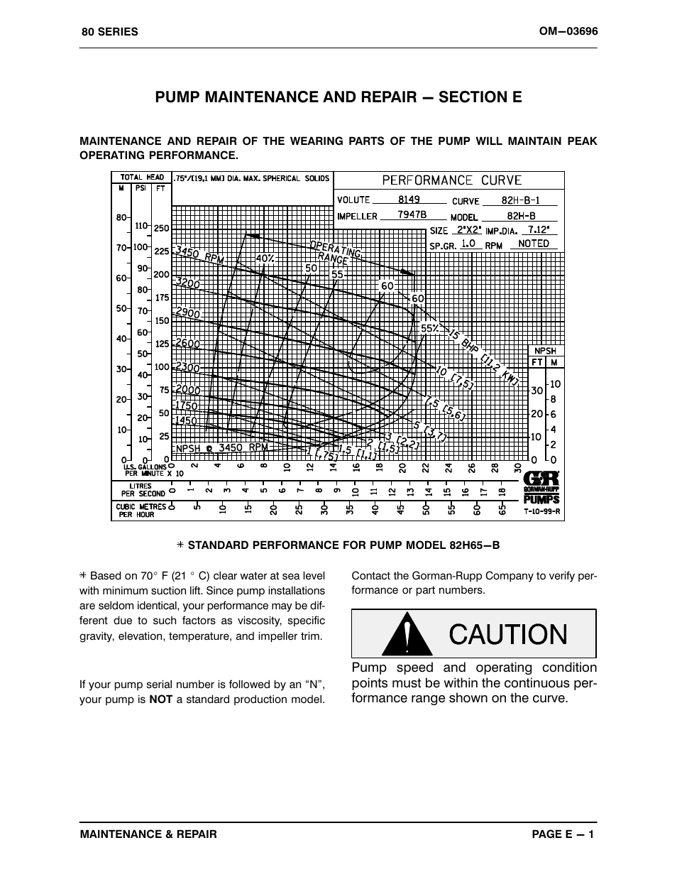 Pump maintenance and repair - section e | Gorman-Rupp Pumps 82H65-B 1015831 and up User Manual | Page 20 / 30