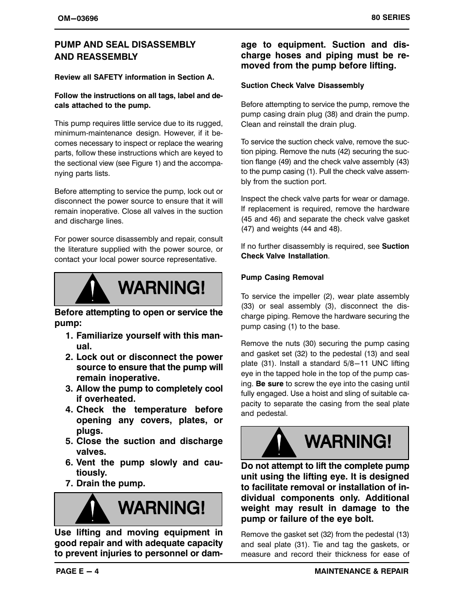 Pump and seal disassemblyand reassembly | Gorman-Rupp Pumps 82H65-B 1015831 and up User Manual | Page 23 / 30