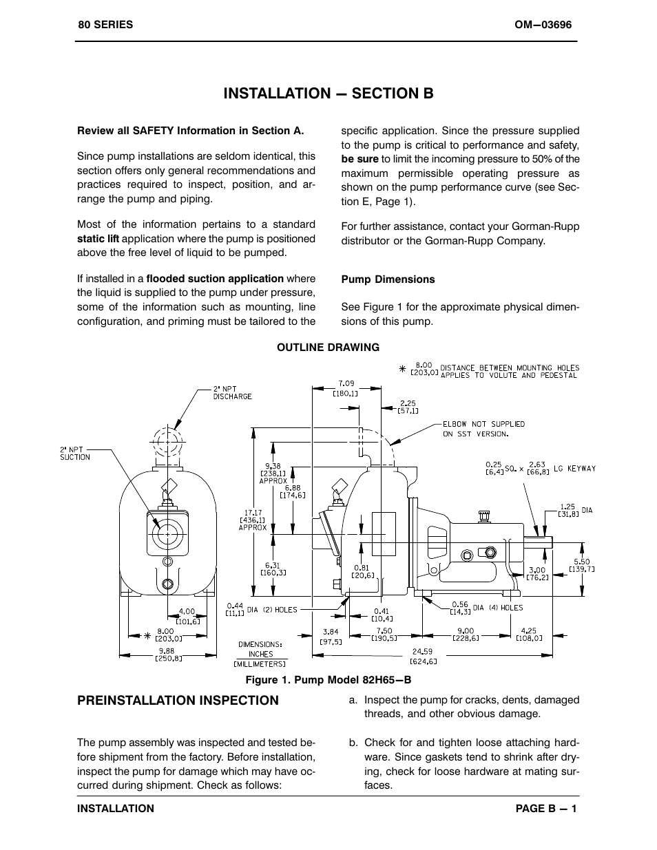 Installation - section b | Gorman-Rupp Pumps 82H65-B 1015831 and up User Manual | Page 8 / 30