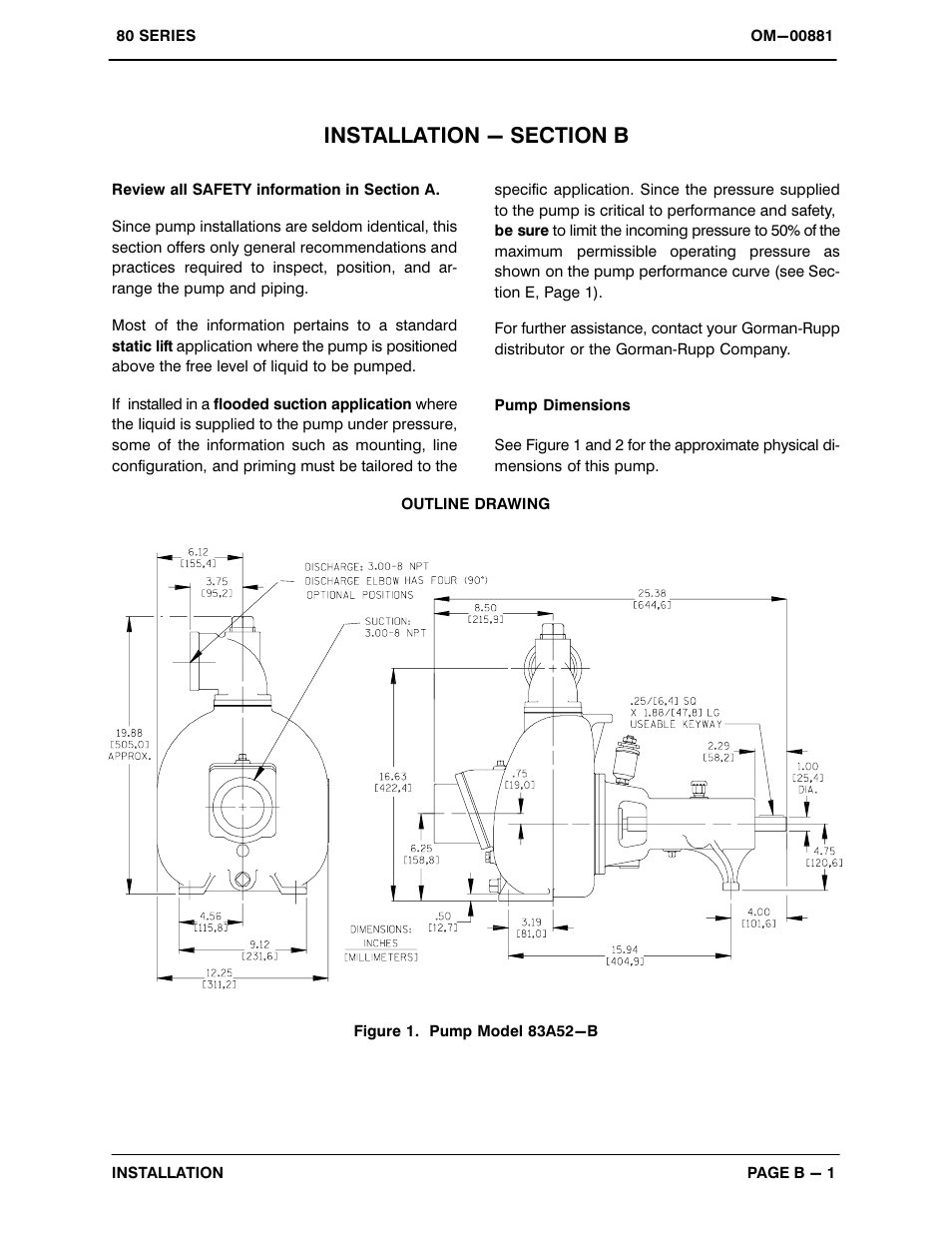 Installation - section b | Gorman-Rupp Pumps 83A52-B 1332148 and up User Manual | Page 7 / 32