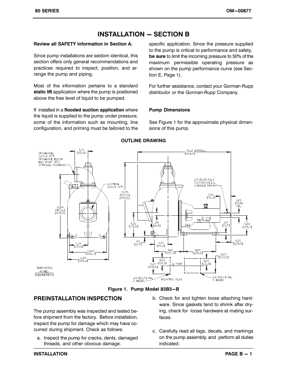 Installation - section b | Gorman-Rupp Pumps 83B3-B 1059514 and up User Manual | Page 8 / 33