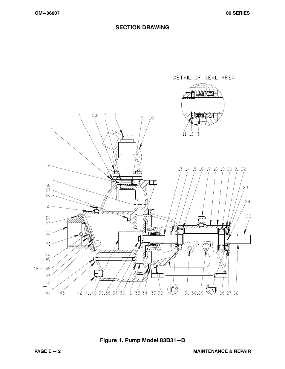 Section drawing | Gorman-Rupp Pumps 83B31-B 1364724 and up User Manual | Page 23 / 32