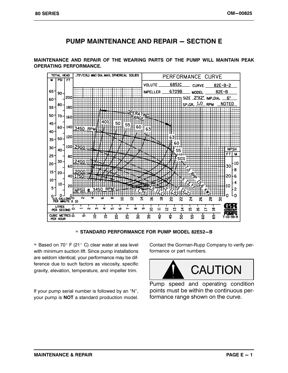 Pump maintenance and repair - section e | Gorman-Rupp Pumps 82E52-B 1327232 and up User Manual | Page 22 / 32