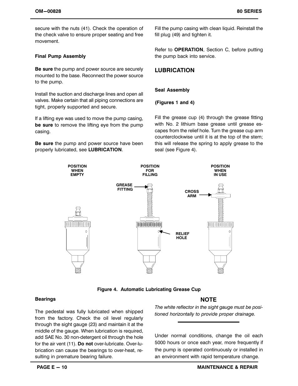 Lubrication | Gorman-Rupp Pumps 82H2-B 716064 and up User Manual | Page 28 / 30