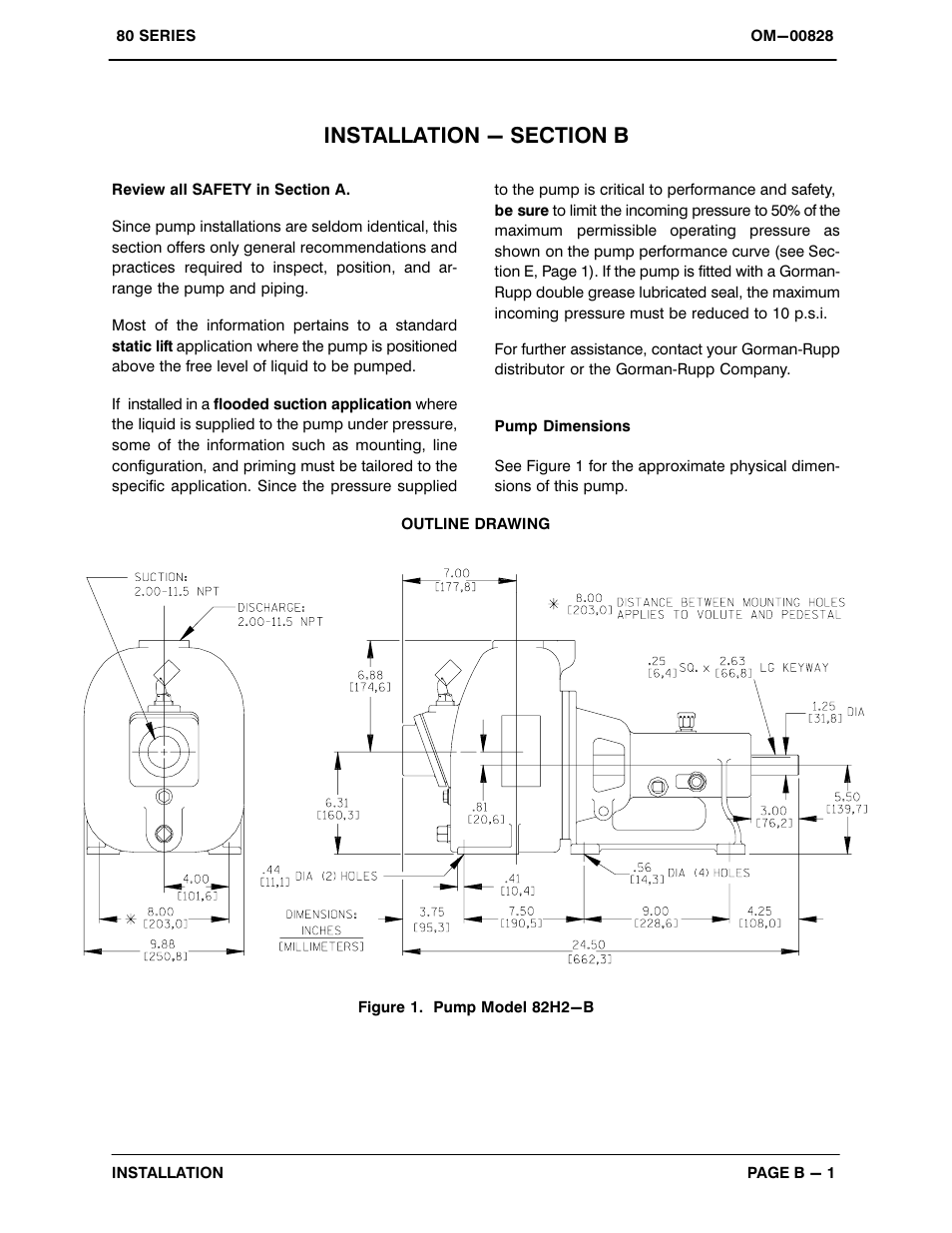 Installation - section b | Gorman-Rupp Pumps 82H2-B 716064 and up User Manual | Page 7 / 30