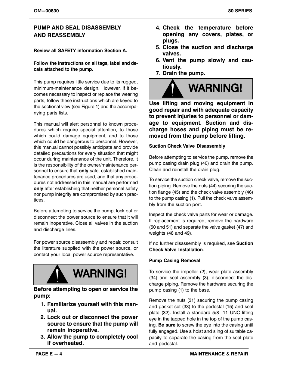 Pump and seal disassembly and reassembly | Gorman-Rupp Pumps 82H20-B 737048 and up User Manual | Page 23 / 30