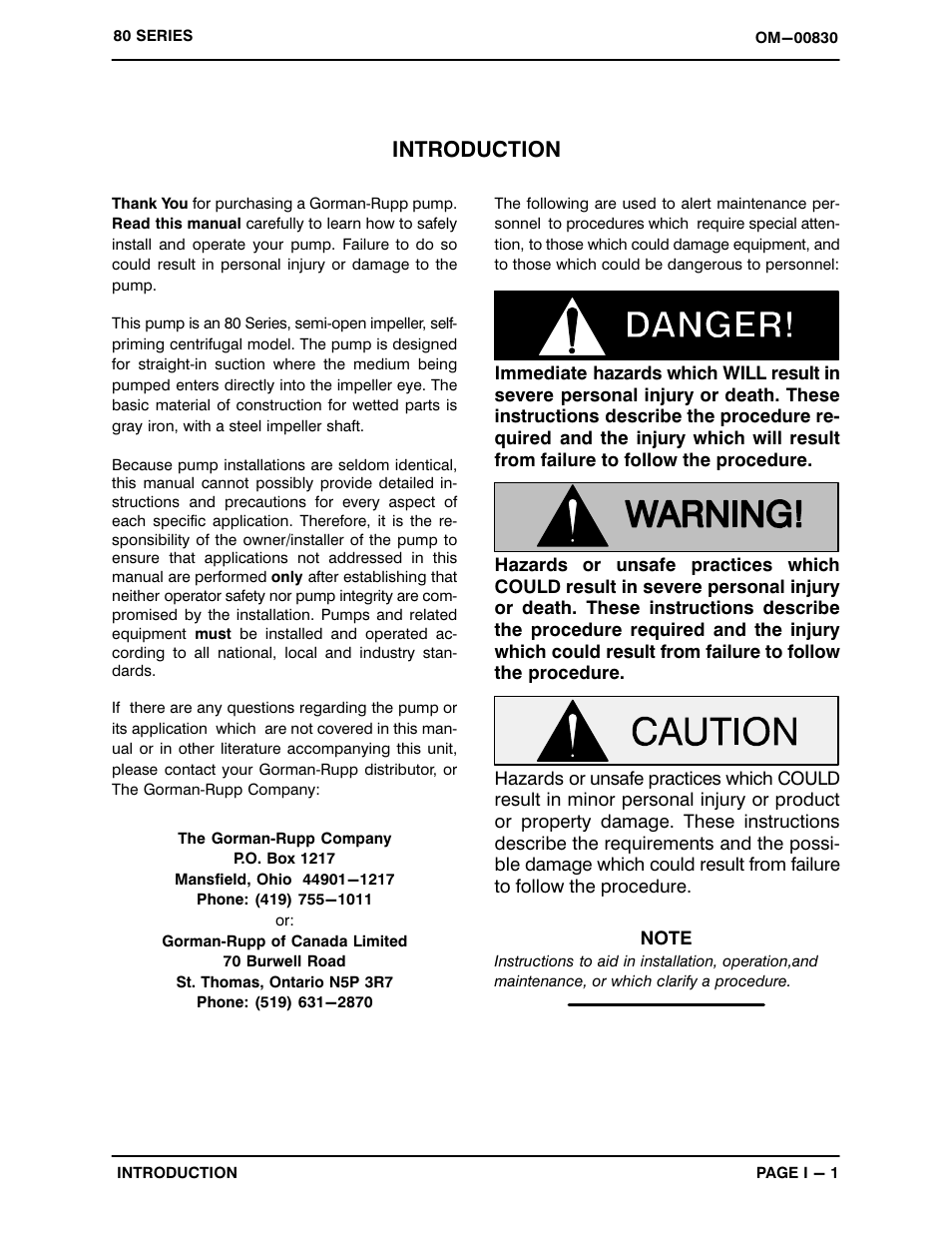 Introduction | Gorman-Rupp Pumps 82H20-B 737048 and up User Manual | Page 5 / 30