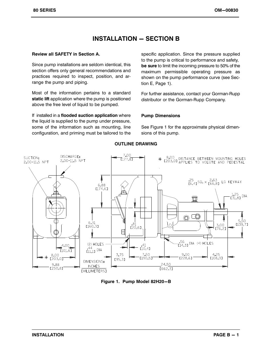 Installation - section b | Gorman-Rupp Pumps 82H20-B 737048 and up User Manual | Page 8 / 30