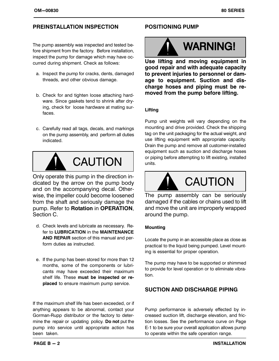 Gorman-Rupp Pumps 82H20-B 737048 and up User Manual | Page 9 / 30