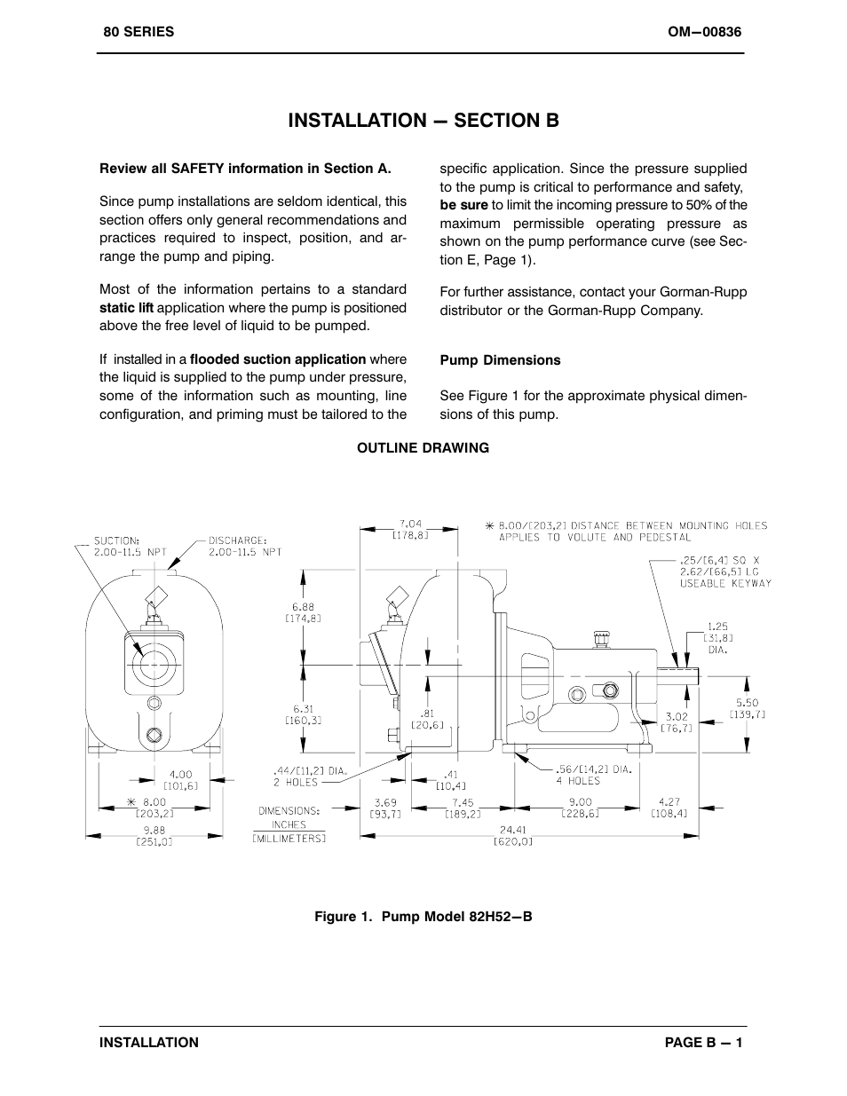 Installation - section b | Gorman-Rupp Pumps 82H52-B 1325648 and up User Manual | Page 7 / 31