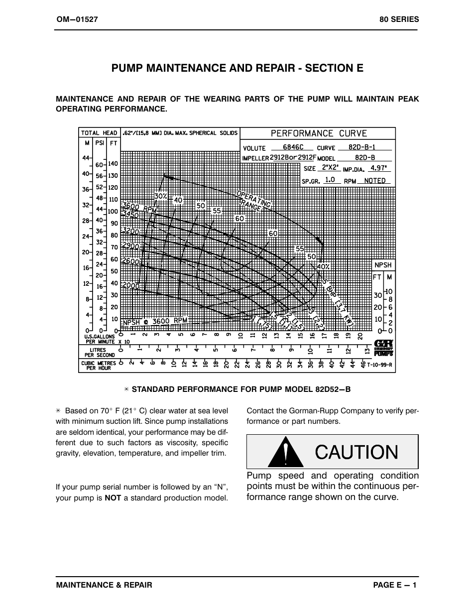 Pump maintenance and repair - section e | Gorman-Rupp Pumps 82D52-B 1244432 and up User Manual | Page 20 / 30