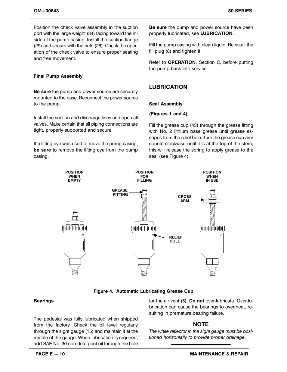 Lubrication | Gorman-Rupp Pumps 82E2-B 717191 and up User Manual | Page 29 / 31
