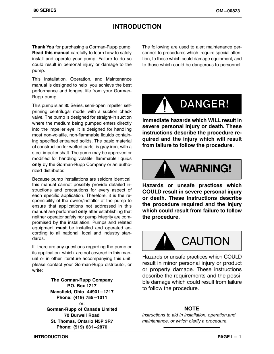 Introduction | Gorman-Rupp Pumps 82E3-B 717465 and up User Manual | Page 4 / 30