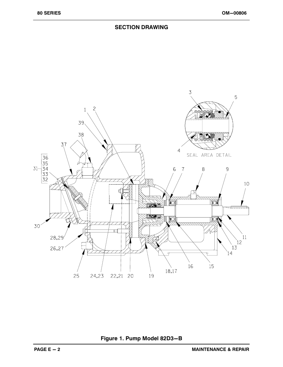 Figure 1. pump model 82d3−b | Gorman-Rupp Pumps 82D3-B 274955 and up User Manual | Page 21 / 30