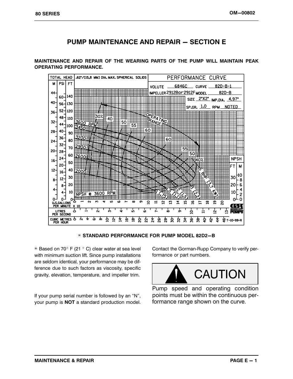 Pump maintenance and repair - section e | Gorman-Rupp Pumps 82D2-B 344003 and up User Manual | Page 19 / 30