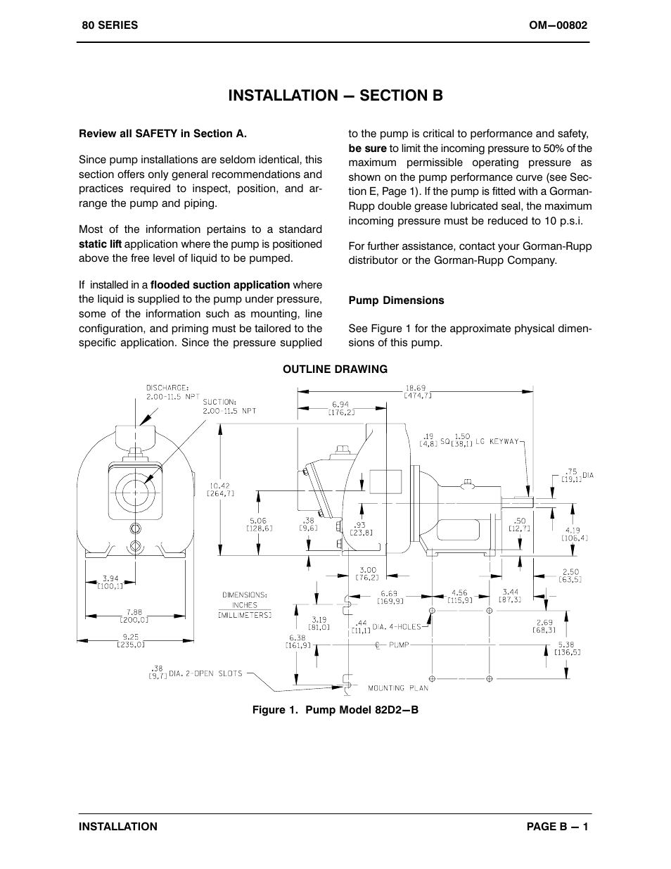 Installation - section b | Gorman-Rupp Pumps 82D2-B 344003 and up User Manual | Page 7 / 30