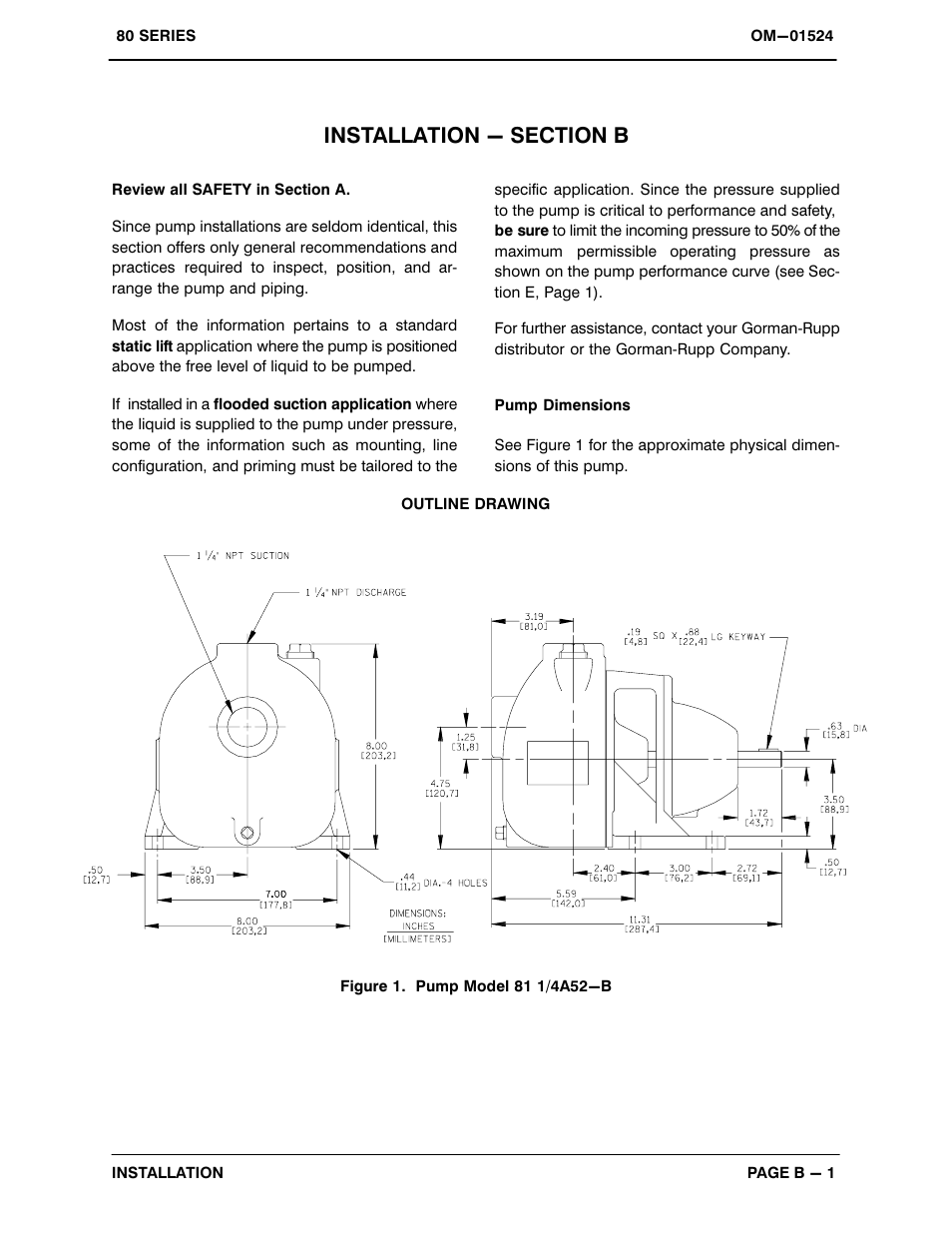 Installation - section b | Gorman-Rupp Pumps 81 1/4A52-B 1287356 and up User Manual | Page 7 / 29