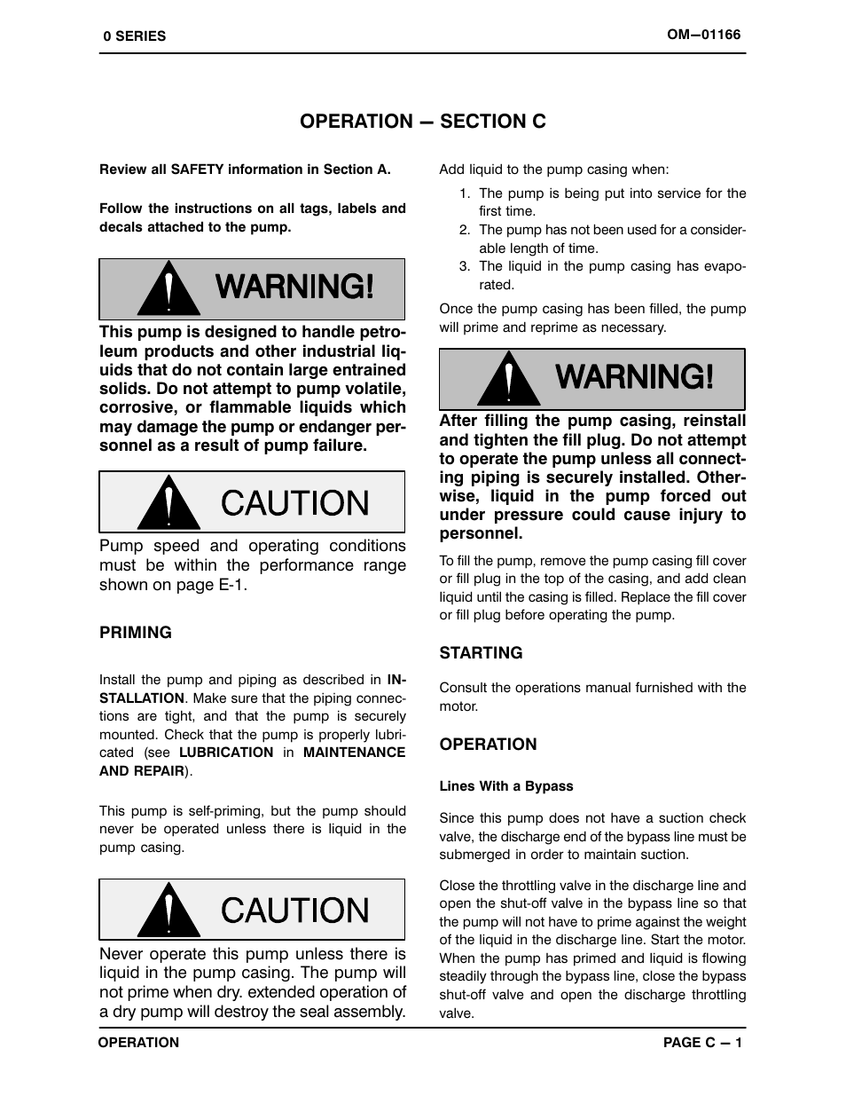 Operation - section c | Gorman-Rupp Pumps 02K3-X2 1P 312560 and up User Manual | Page 13 / 26