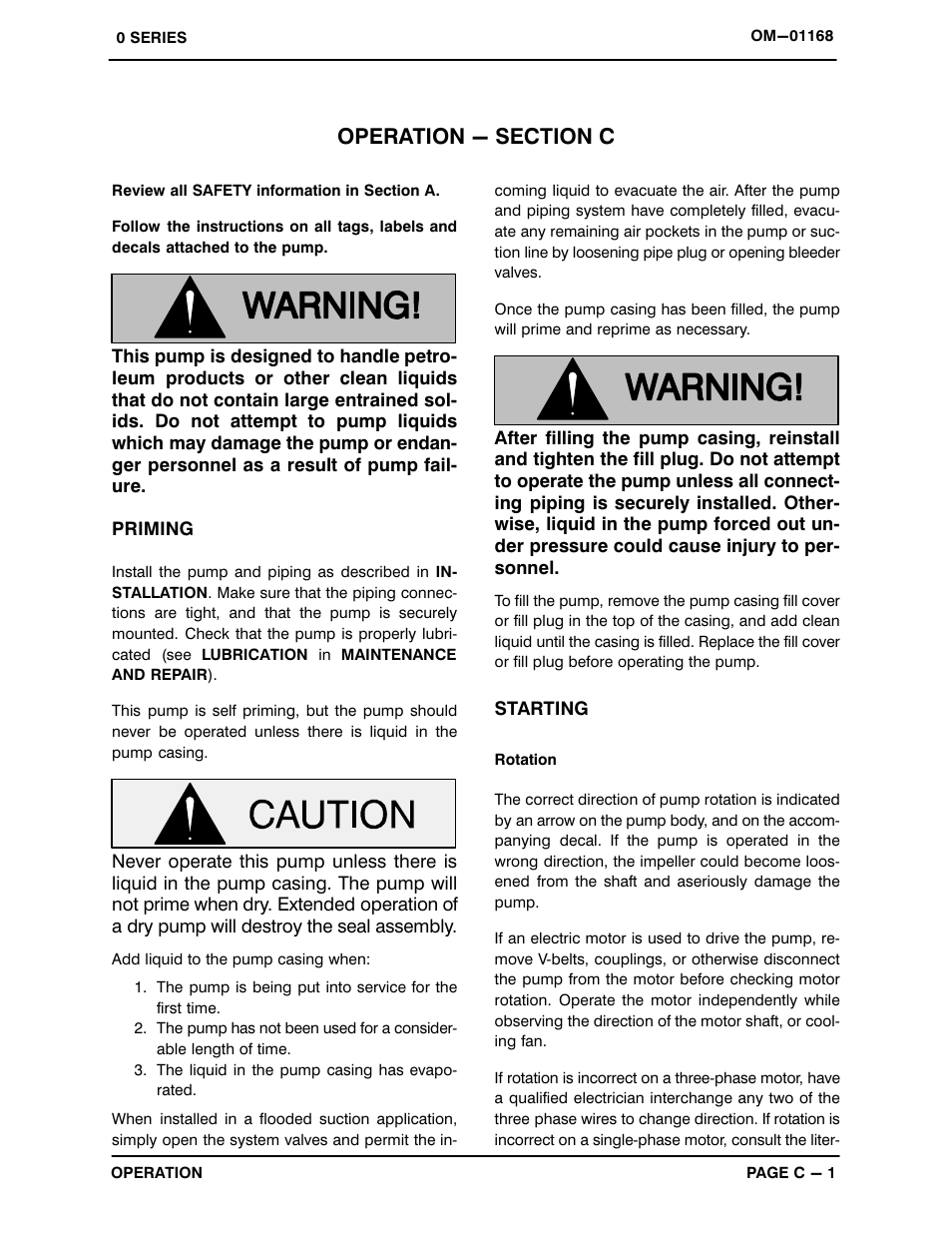 Operation - section c | Gorman-Rupp Pumps 02K31-B 597564 and up User Manual | Page 14 / 29