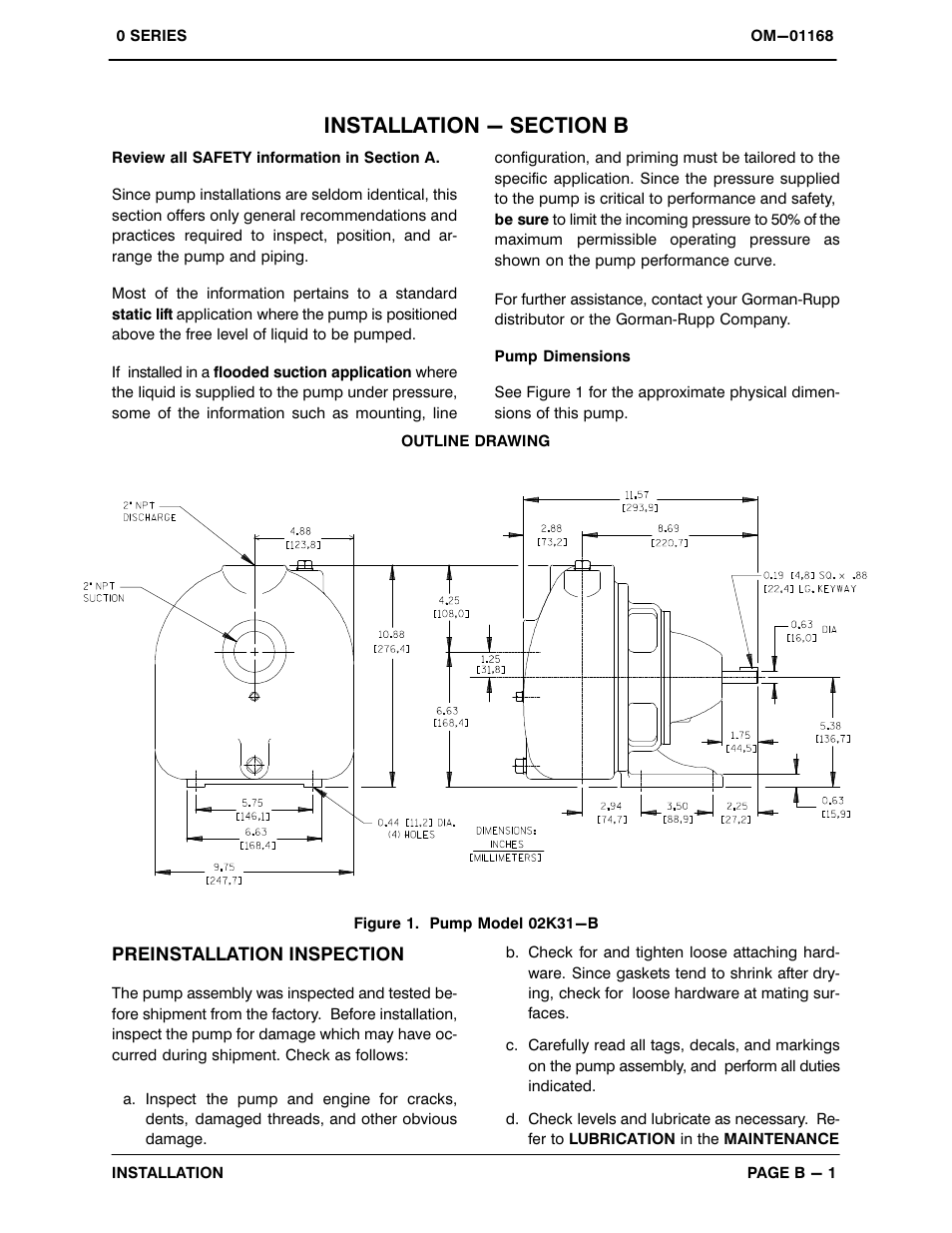 Installation - section b | Gorman-Rupp Pumps 02K31-B 597564 and up User Manual | Page 8 / 29