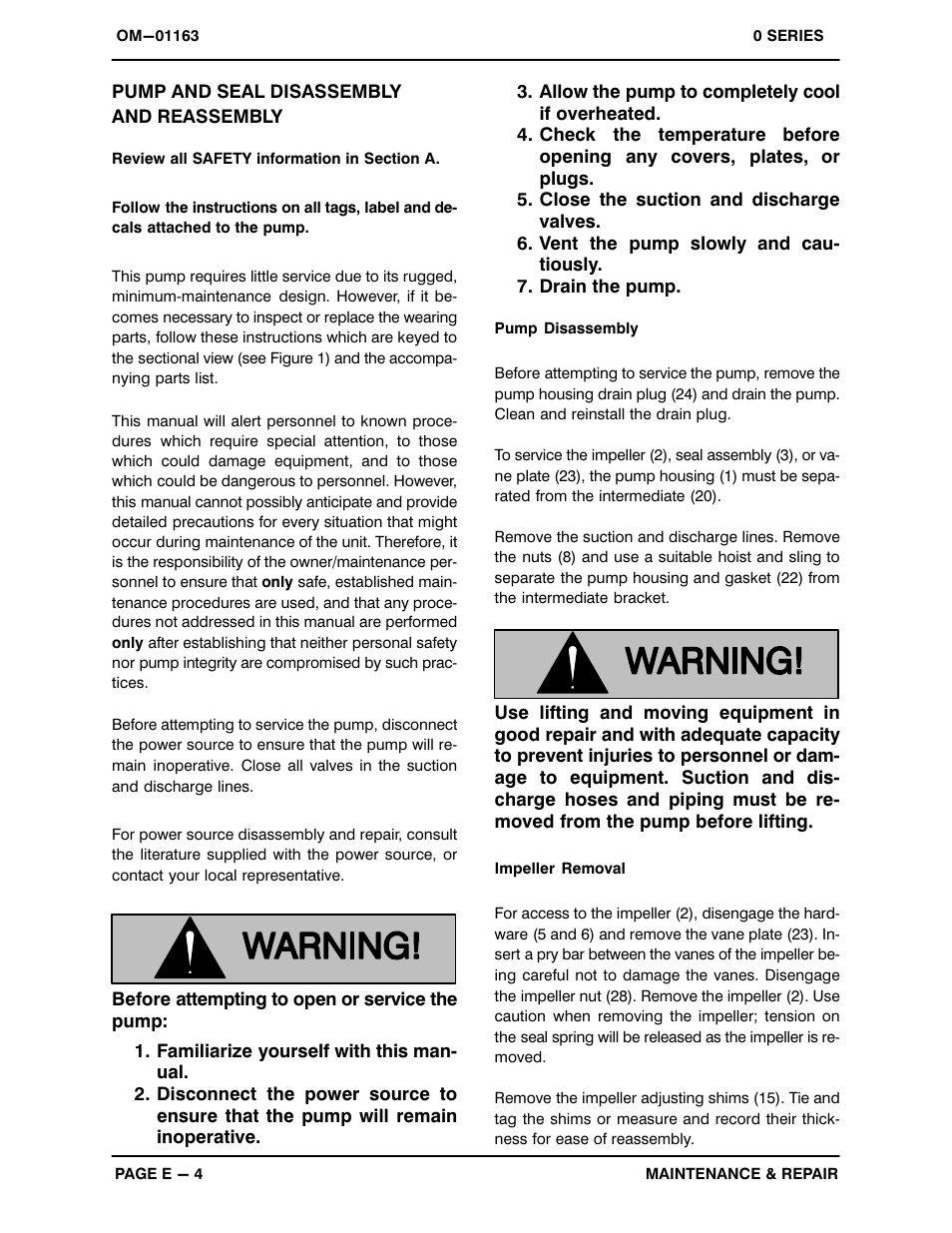 Pump and seal disassembly and reassembly | Gorman-Rupp Pumps 02K52-B 1255789 and up User Manual | Page 23 / 28