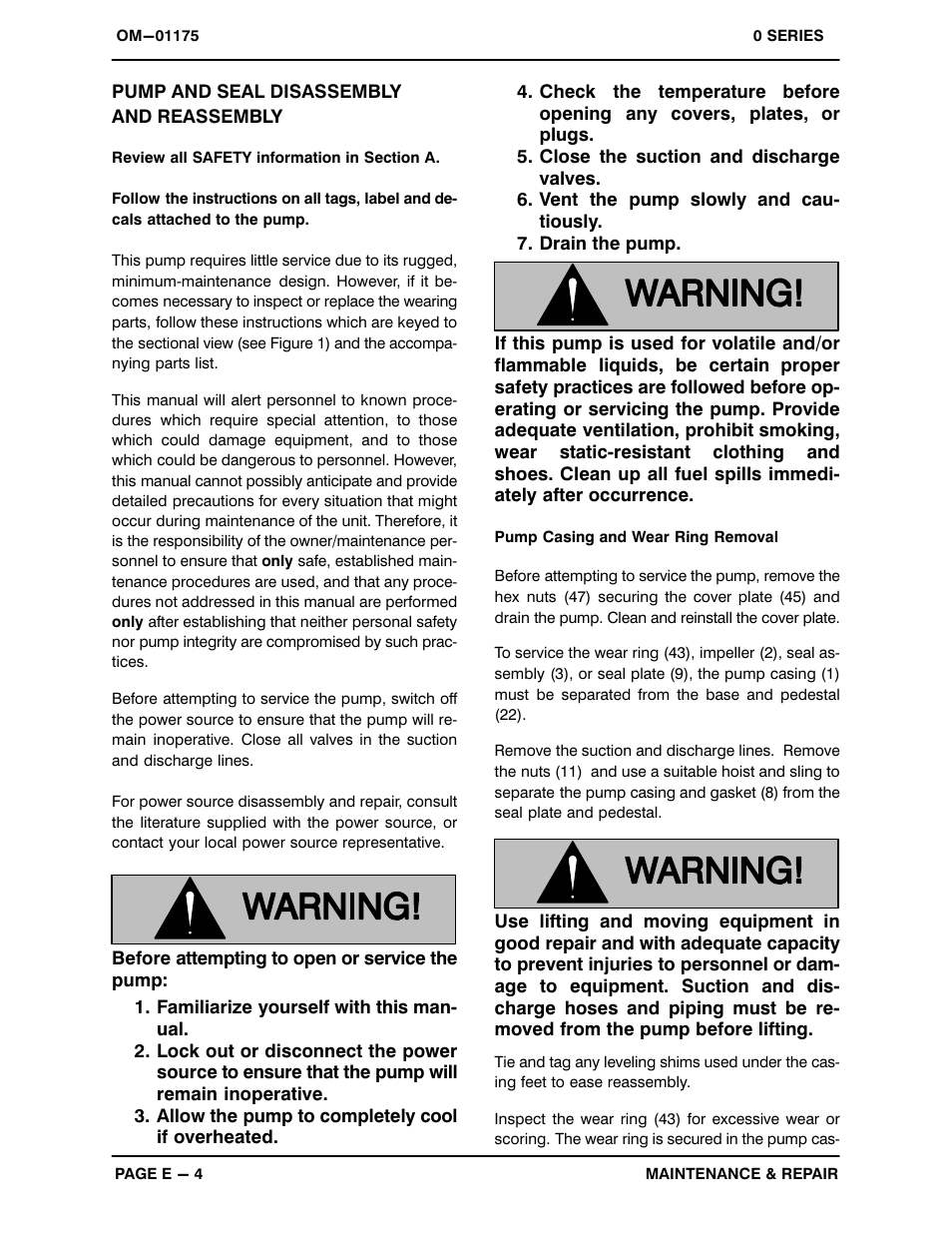 Pump and seal disassembly and reassembly | Gorman-Rupp Pumps 03A20-B 751140 and up User Manual | Page 23 / 30