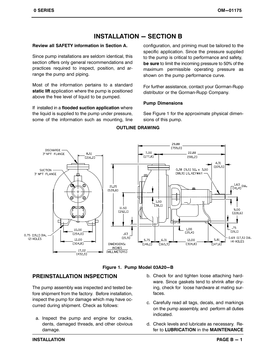 Installation - section b | Gorman-Rupp Pumps 03A20-B 751140 and up User Manual | Page 8 / 30