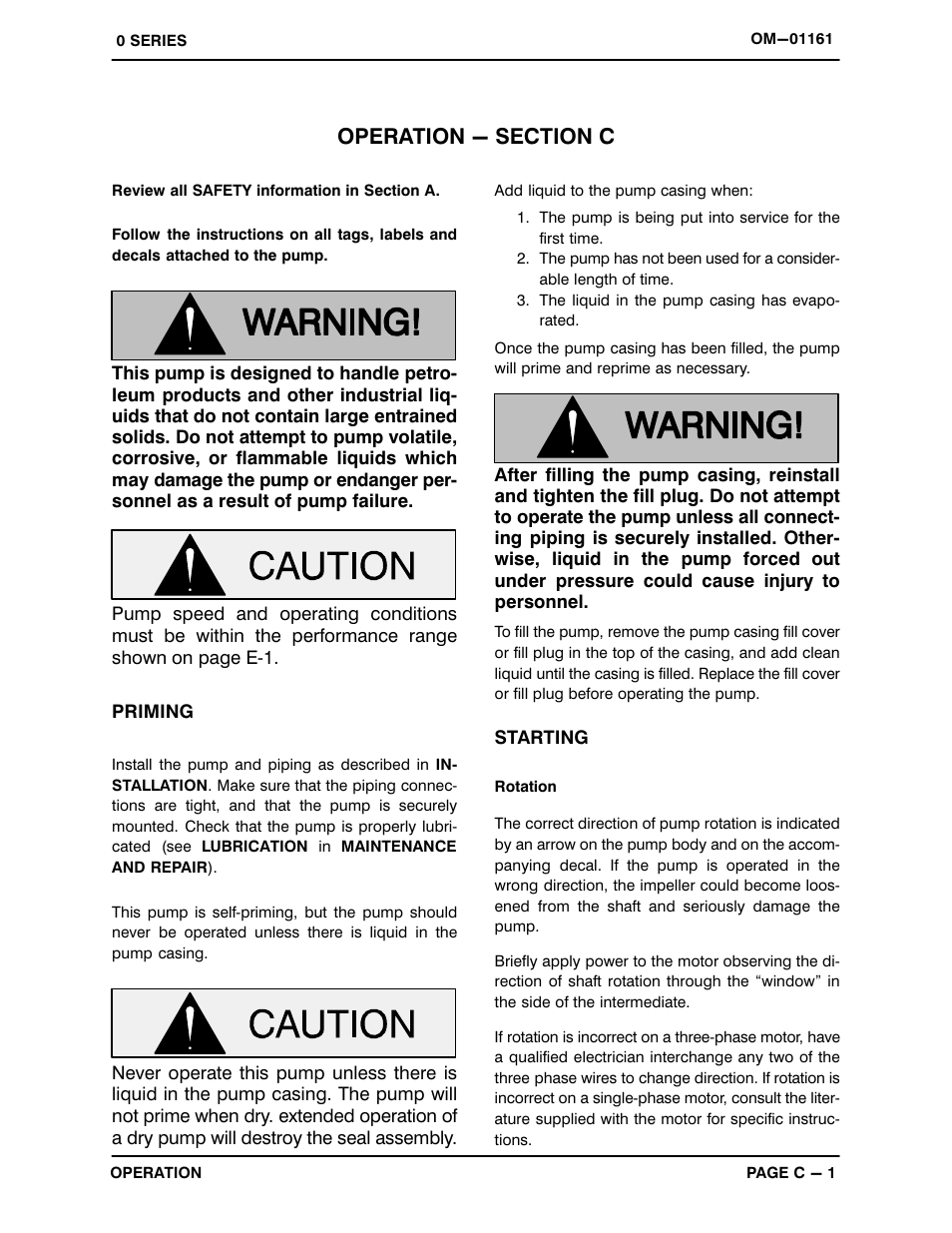 Operation - section c | Gorman-Rupp Pumps 02K11-X2 3P 684441 and up User Manual | Page 13 / 26
