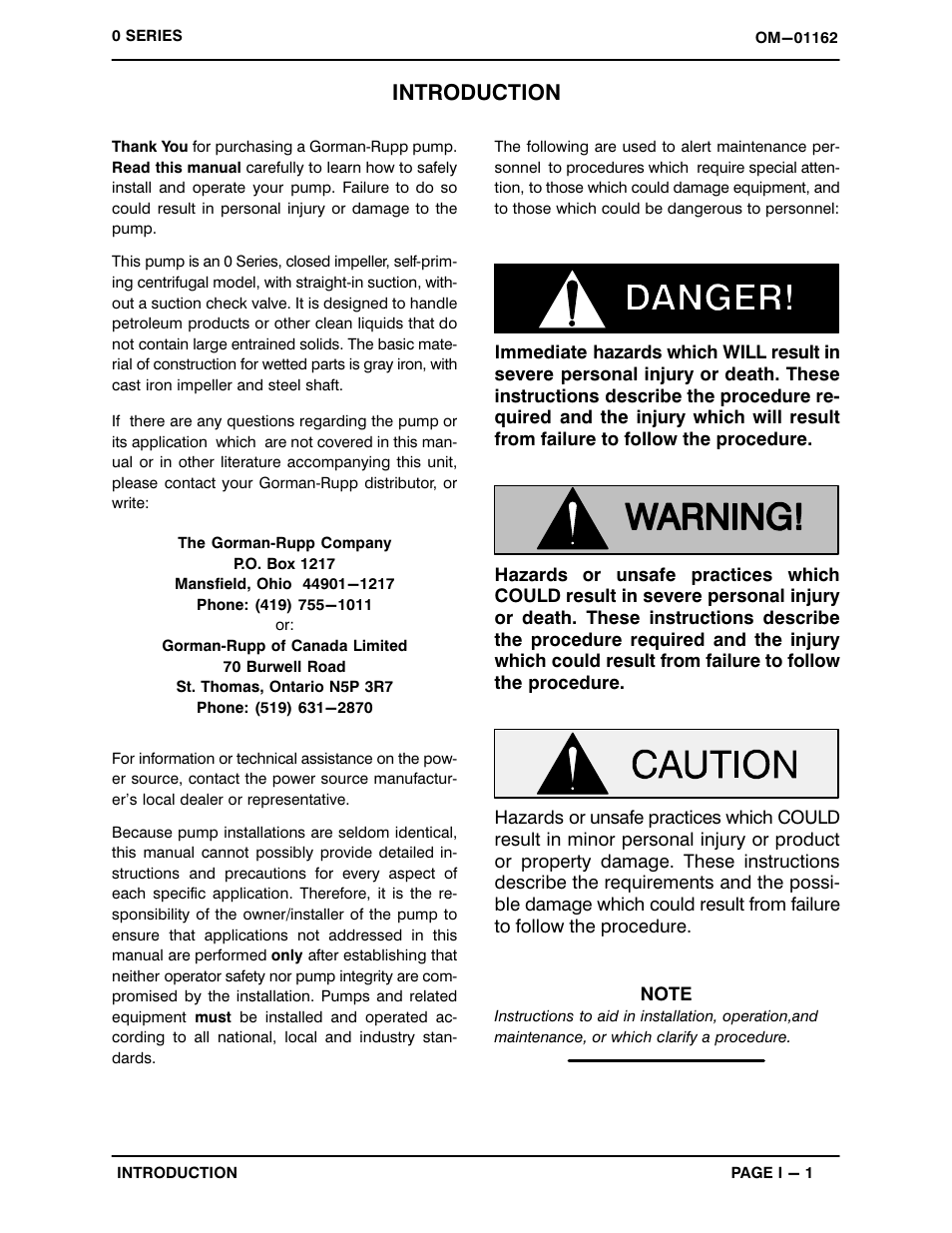 Introduction | Gorman-Rupp Pumps 02K3-B 283128 and up User Manual | Page 5 / 29