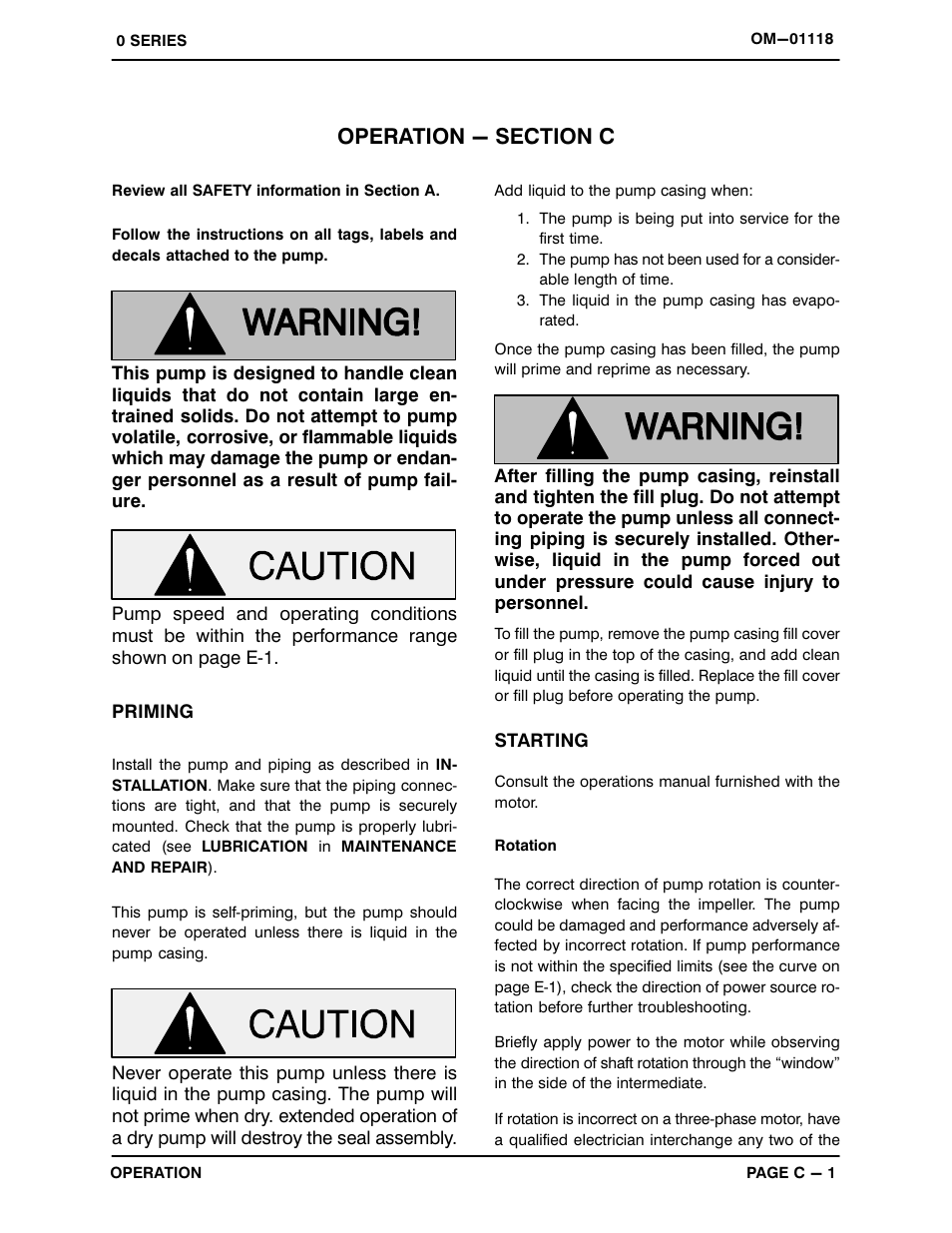 Operation - section c | Gorman-Rupp Pumps 02D3-E1 3P 251494 and up User Manual | Page 13 / 26