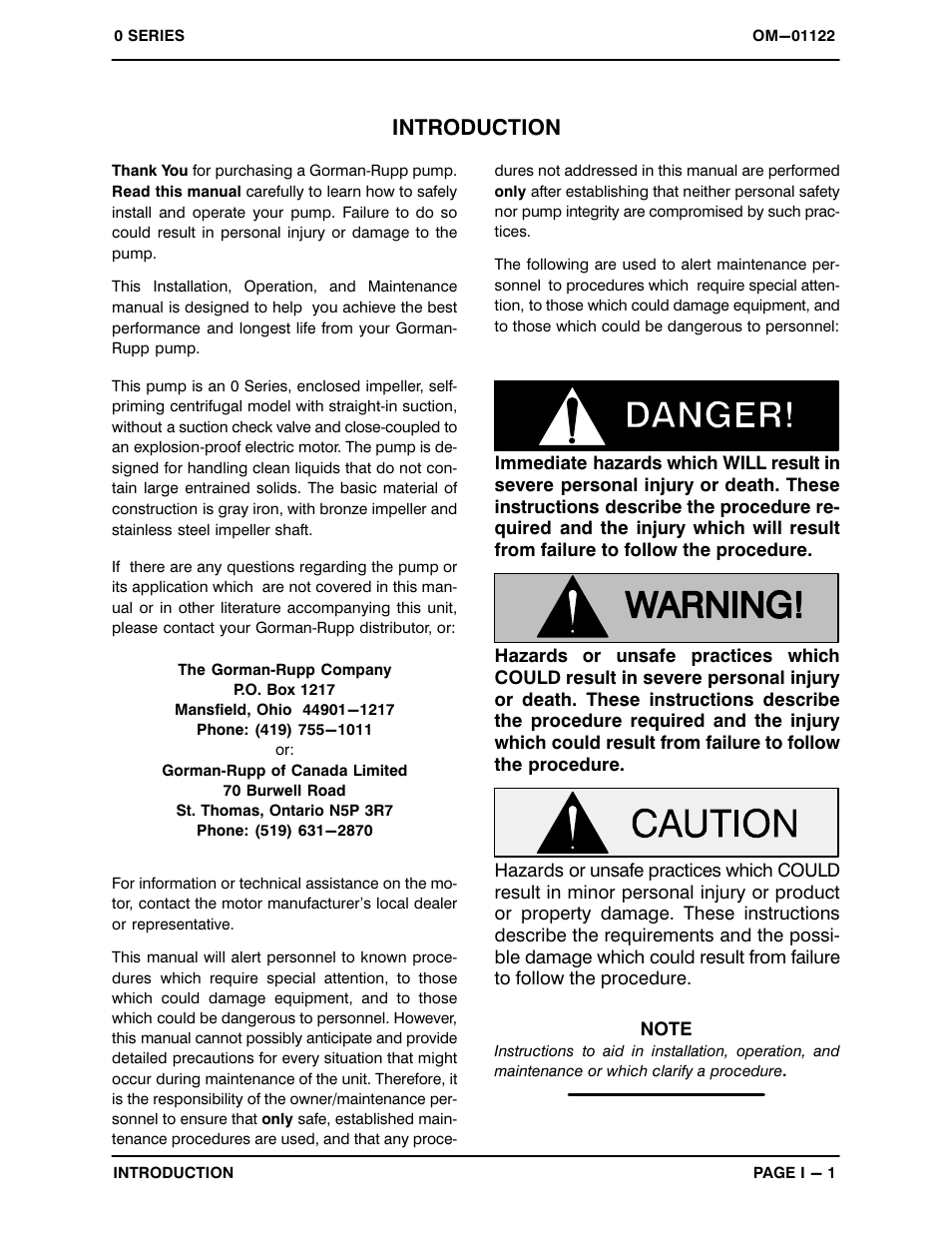 Introduction | Gorman-Rupp Pumps 02D3-X1.5 3P 254341 and up User Manual | Page 5 / 26