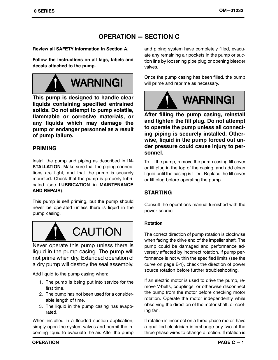Operation - section c | Gorman-Rupp Pumps 04B52-B 1346496 and up User Manual | Page 14 / 30