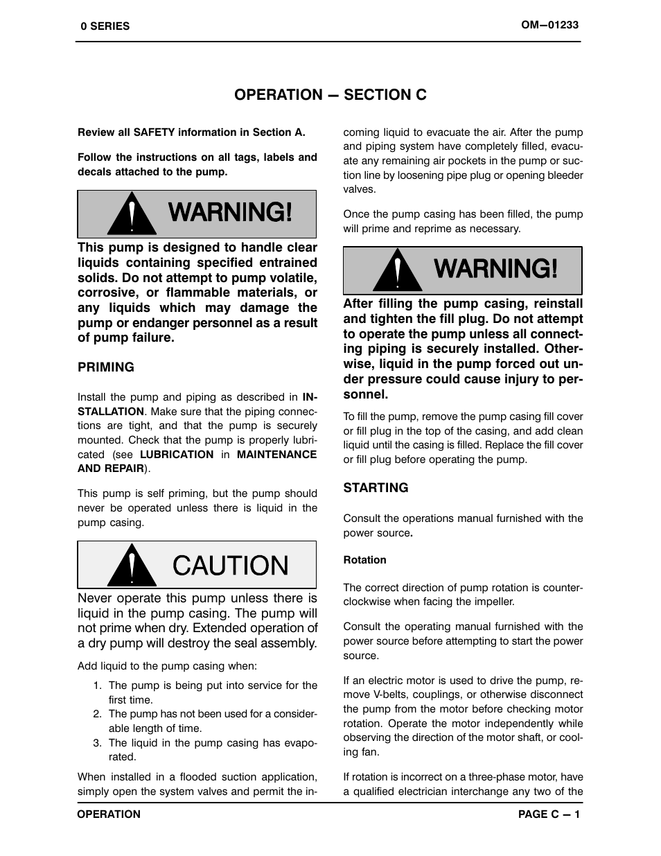 Operation - section c | Gorman-Rupp Pumps 04C52-B 1399307 and up User Manual | Page 14 / 30