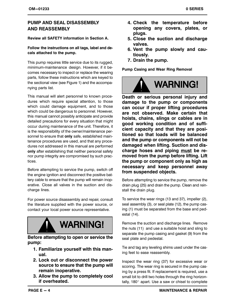 Pump and seal disassembly and reassembly | Gorman-Rupp Pumps 04C52-B 1399307 and up User Manual | Page 23 / 30