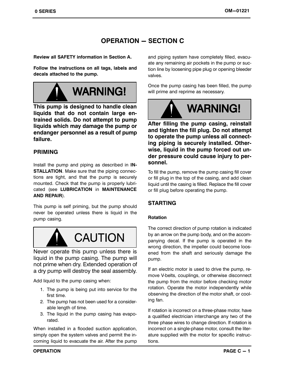 Operation - section c | Gorman-Rupp Pumps 06B20-B 806819 and up User Manual | Page 14 / 31