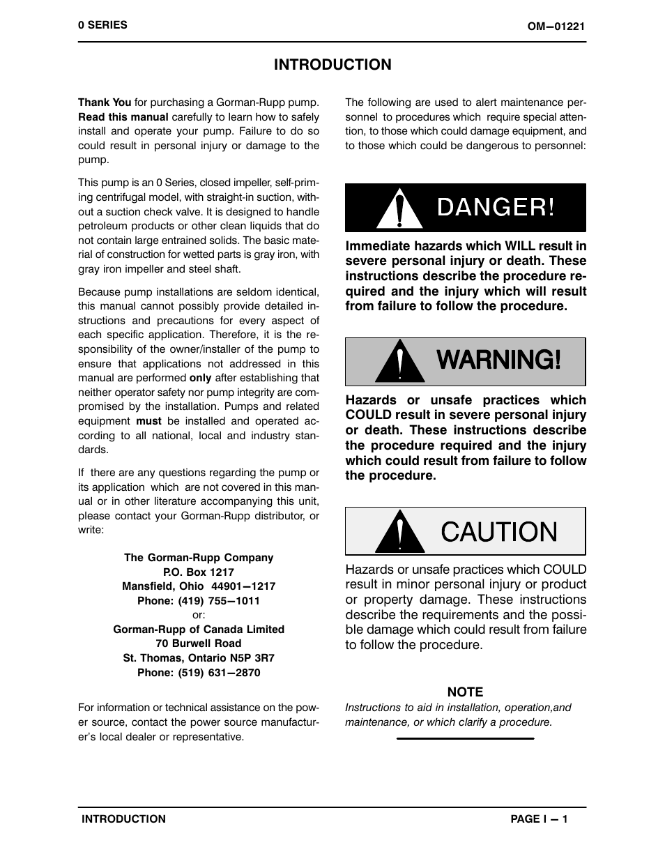 Introduction | Gorman-Rupp Pumps 06B20-B 806819 and up User Manual | Page 5 / 31