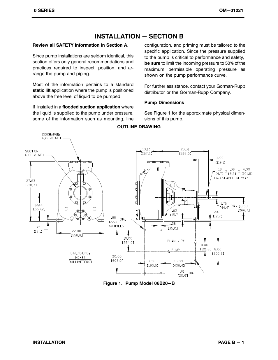 Installation - section b | Gorman-Rupp Pumps 06B20-B 806819 and up User Manual | Page 8 / 31