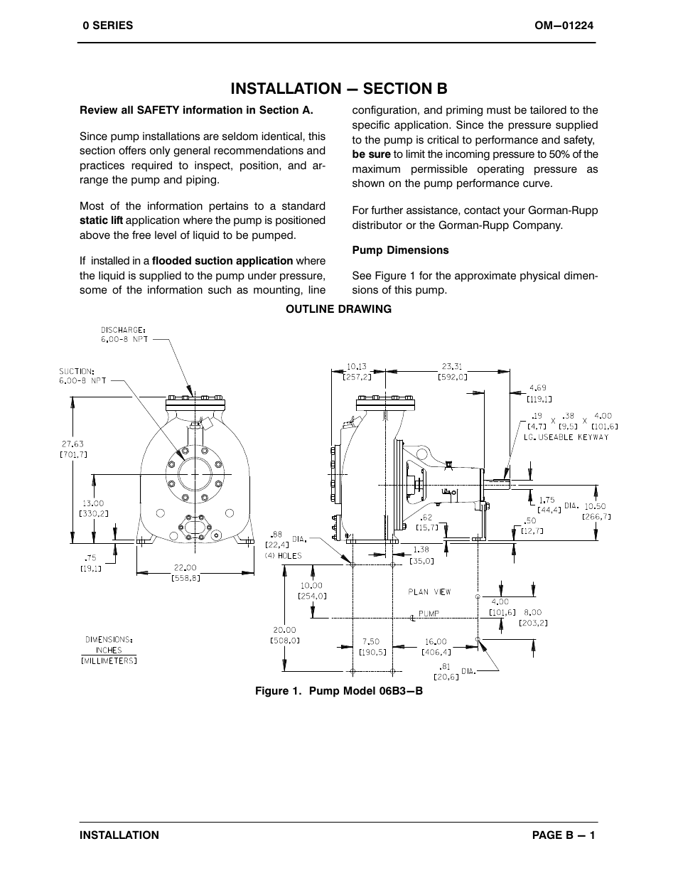 Installation - section b | Gorman-Rupp Pumps 06B3-B 806819 and up User Manual | Page 9 / 31