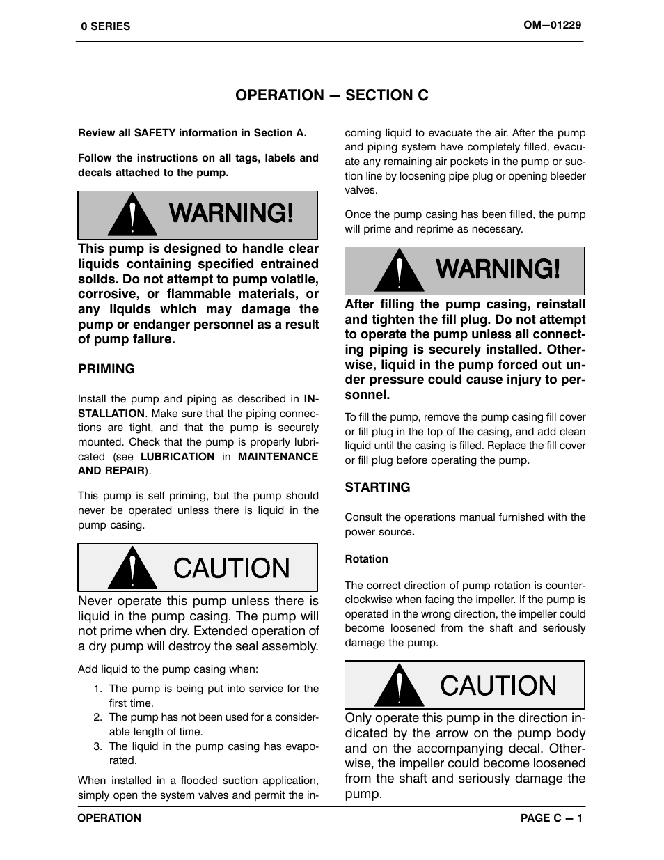 Operation - section c | Gorman-Rupp Pumps 06B52-B 1332442 and up User Manual | Page 14 / 30