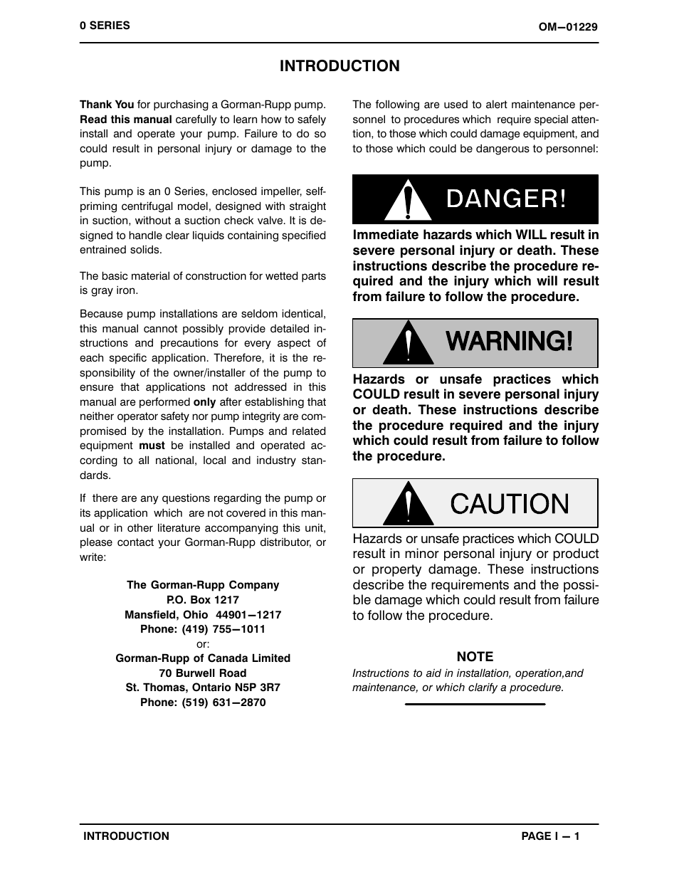 Introduction | Gorman-Rupp Pumps 06B52-B 1332442 and up User Manual | Page 5 / 30