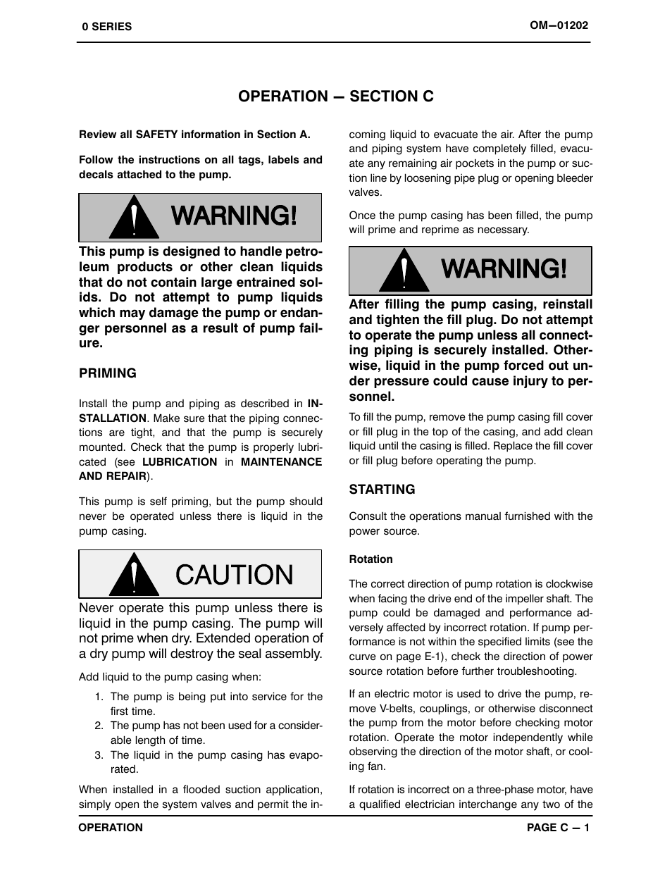 Operation - section c | Gorman-Rupp Pumps 03J1-B 713013 and up User Manual | Page 15 / 32