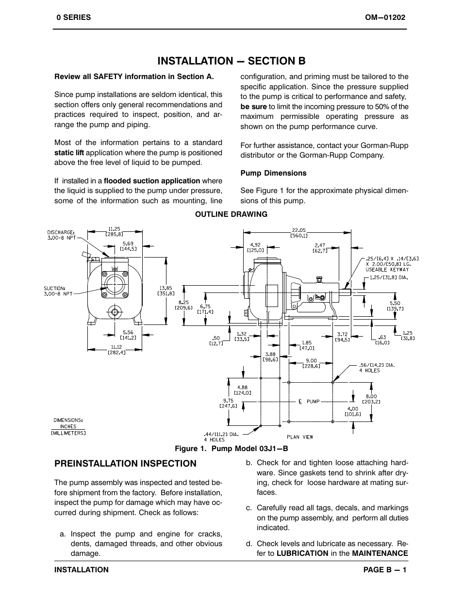 Installation - section b | Gorman-Rupp Pumps 03J1-B 713013 and up User Manual | Page 9 / 32