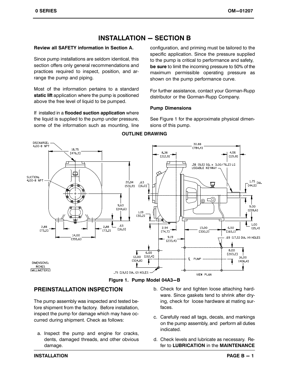 Installation - section b | Gorman-Rupp Pumps 04A3-B 818101 and up User Manual | Page 9 / 31