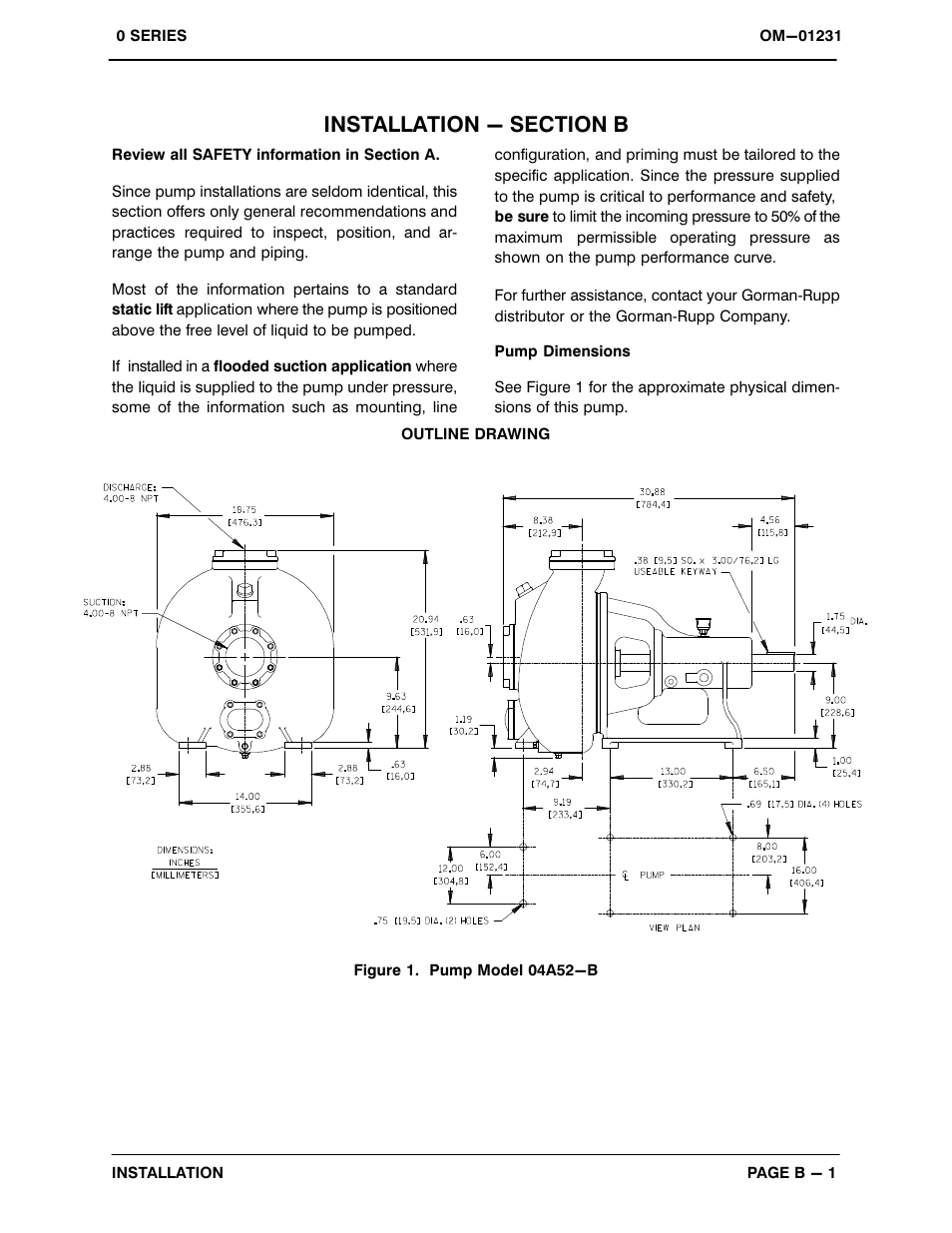 Installation - section b | Gorman-Rupp Pumps 04A52-B 1326393 and up User Manual | Page 8 / 30