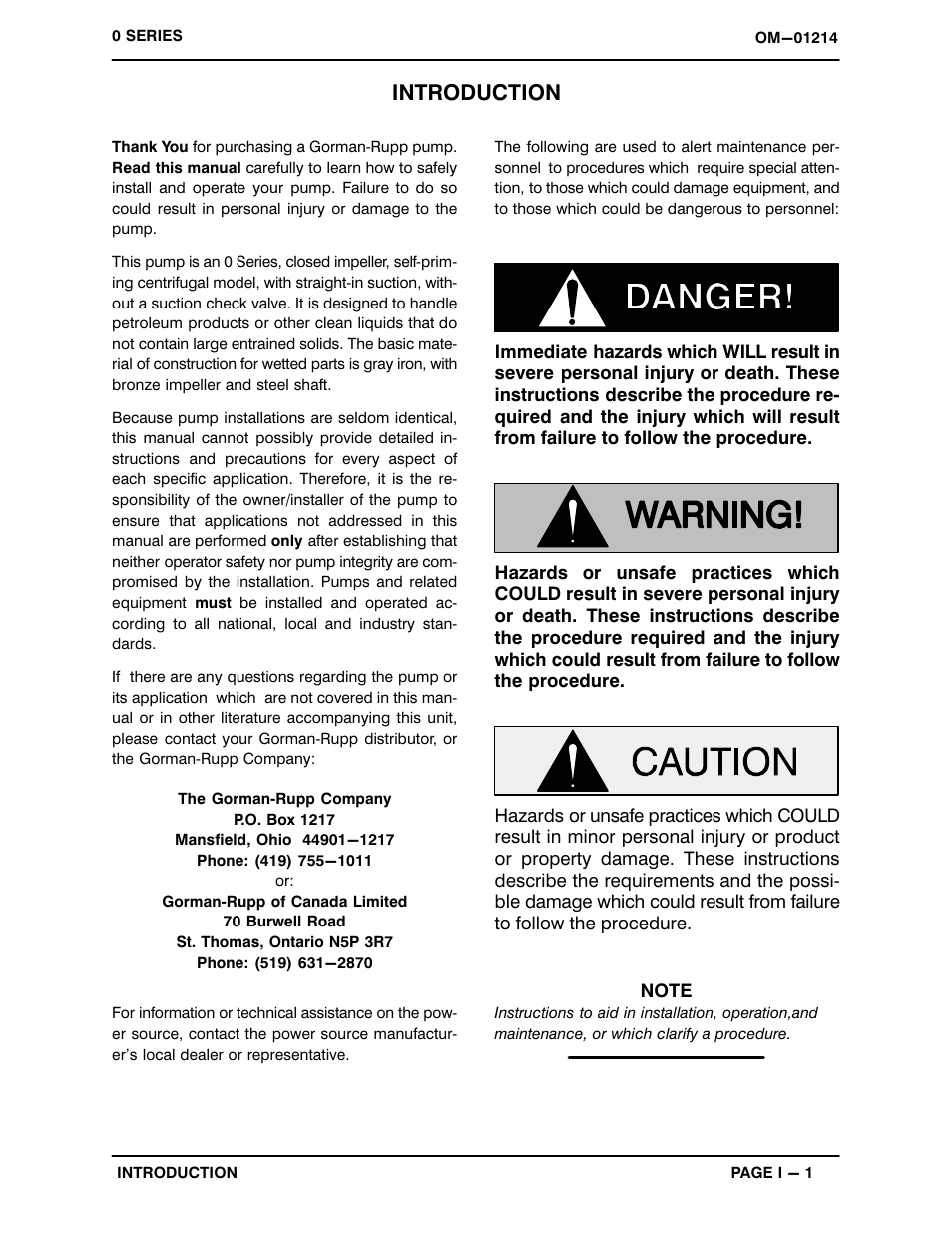 Introduction | Gorman-Rupp Pumps 04B3-B 806819 and up User Manual | Page 5 / 31